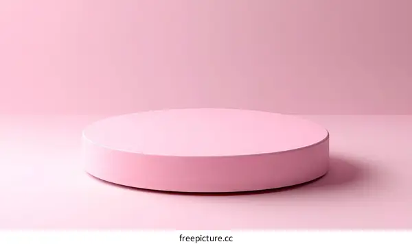 Pink Round Display Podium Minimalist Background