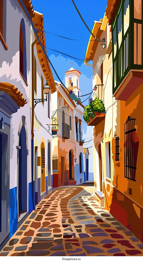 Cobblestone Street In An Old Town