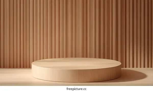 Wooden Round Display Platform Scene