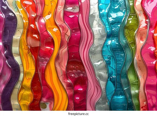 Colorful Wavy Glass Texture