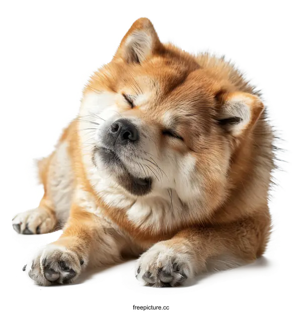 [Transparent Background PNG]Adorable Puppy Relaxing on White Background