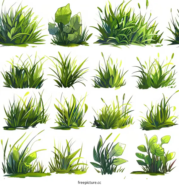 A Lush Meadow of Diverse Grasses