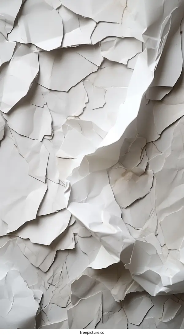 White crumpled paper texture