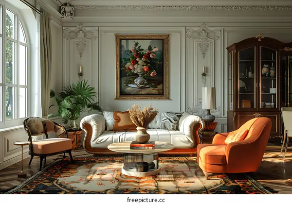 Living room with retro style