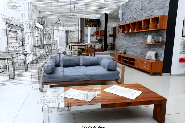 Interior Design Visualisation of a Modern Living Space