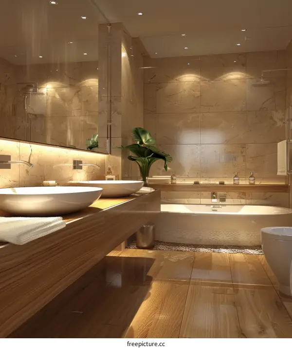 Modern Luxury Bathroom Interior Design Illustration