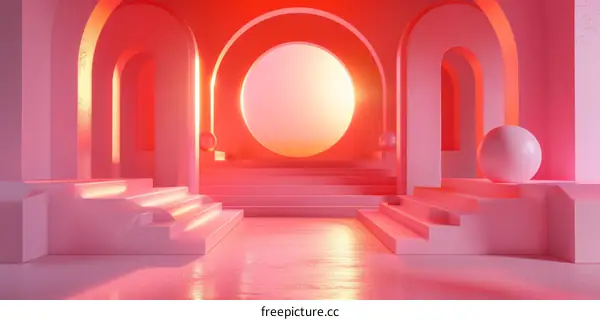 Pink Archway Minimalist Stage Design