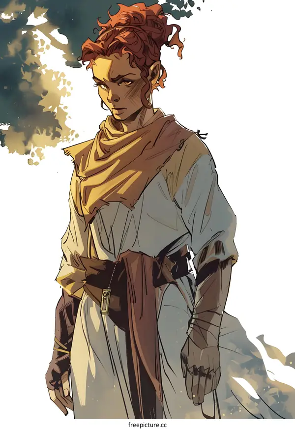 Woman With Red Hair In A Fantasy Setting