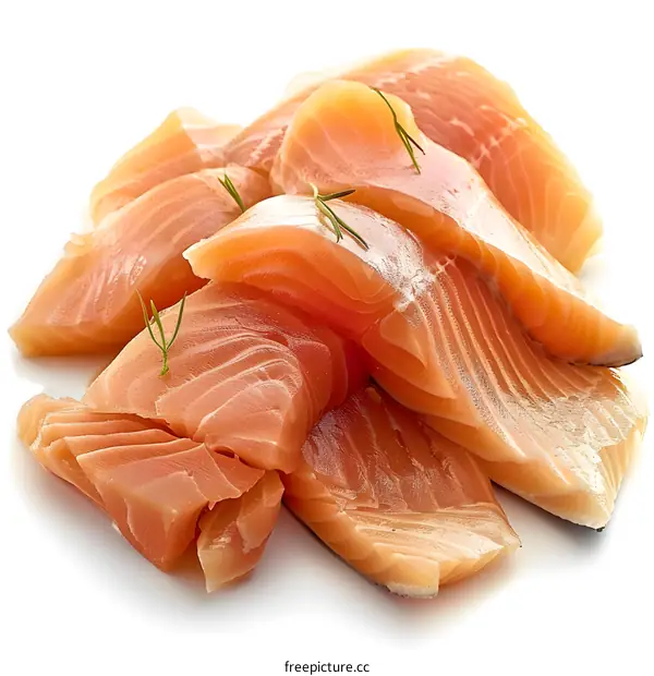 Close up of fresh raw salmon fillet