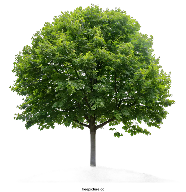 [Transparent Background PNG]Green Tree on Grass Hill Isolated on White Background