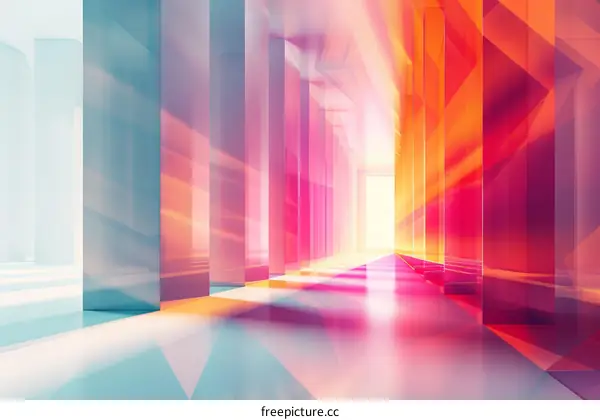 Abstract 3D Geometric Art in Pink and Blue