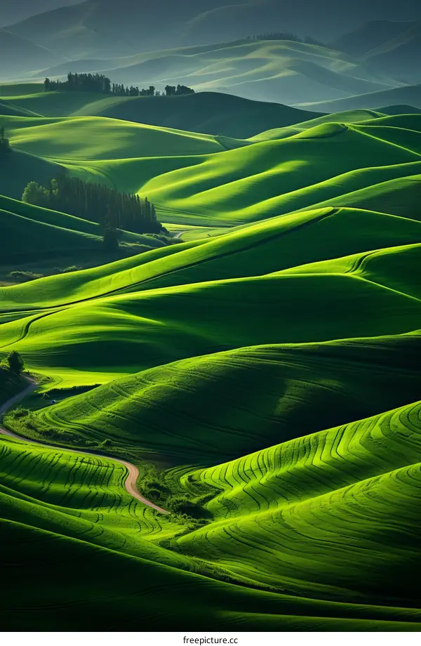 Rolling Palouse Hills of Green, Washington, USA