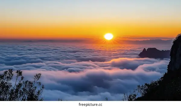 Sunrise Above the Clouds Mountain View