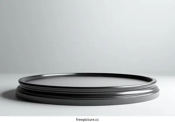 Empty Round Black Product Showcase