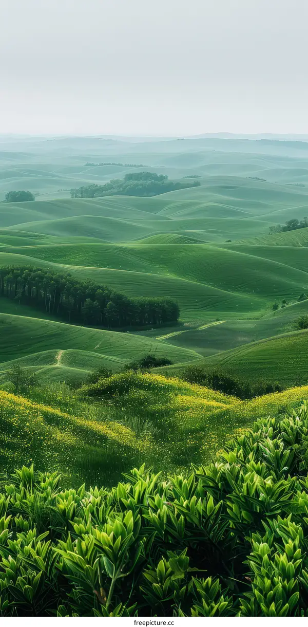 Green rolling hills of Tuscany, Italy