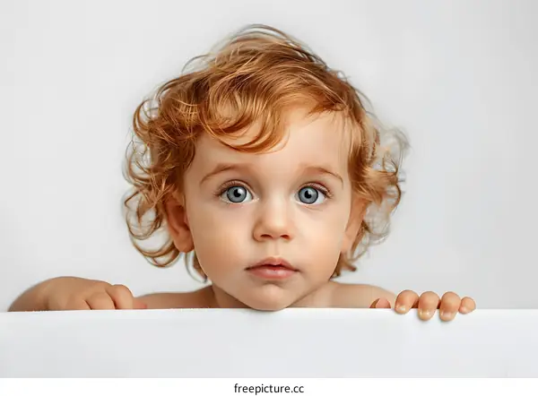 Curious Toddler Peeking Over the Edge