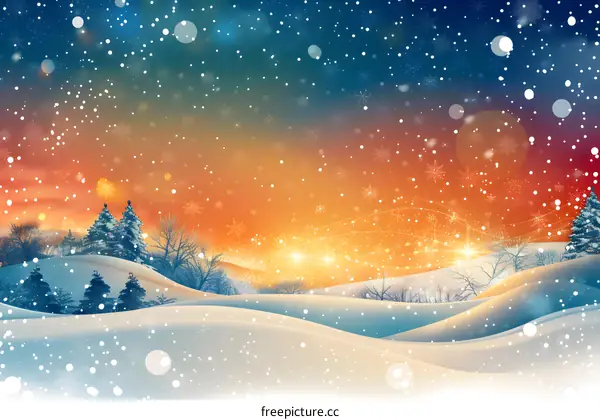A winter snow scene