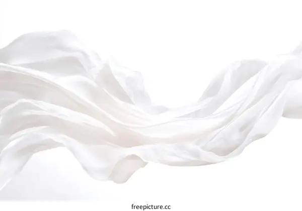 Elegant White Fabric Flowing Gracefully