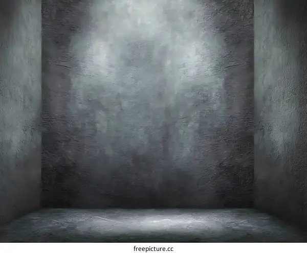 Empty Corner Room with Gray Concrete Wall Background