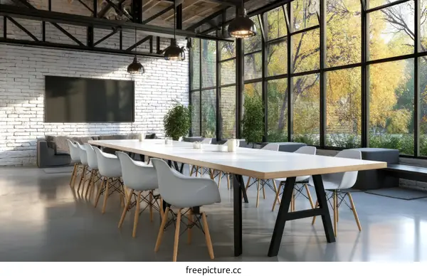 Modern Industrial Loft Meeting Room Design