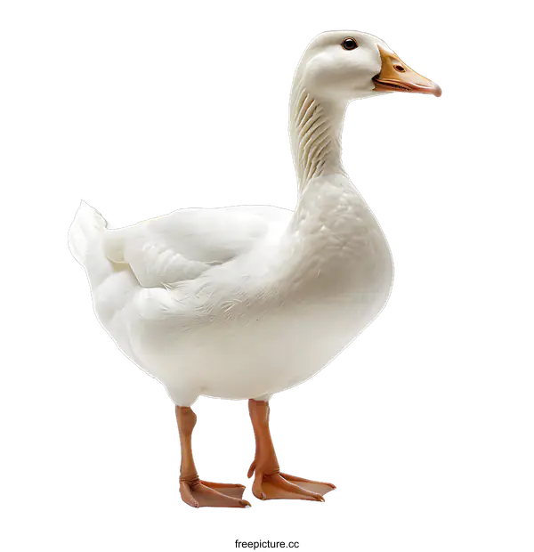 [Transparent Background PNG]White Goose Standing Isolated on transparent background