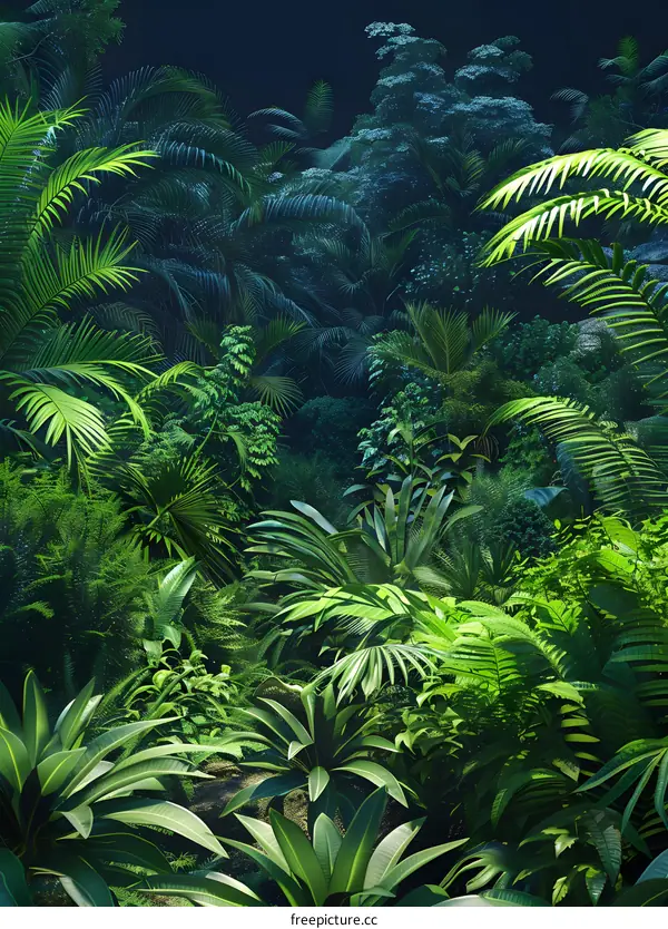 Green Tropical Rainforest Background Illustration