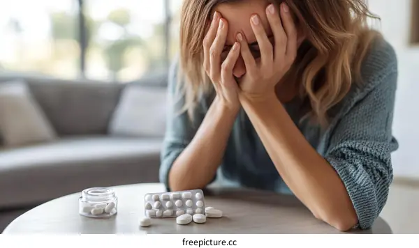 Woman Feeling Depressed with Medication