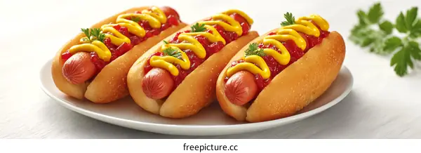 Delicious Hot Dogs on a Plate