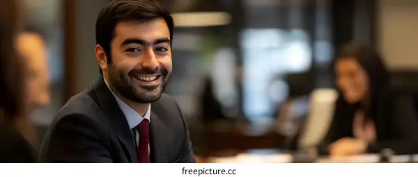 Smiling Businessman Portrait In Office