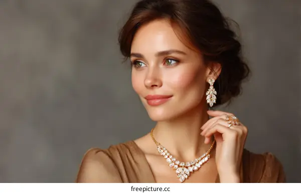 Elegant Woman with Exquisite Jewelry