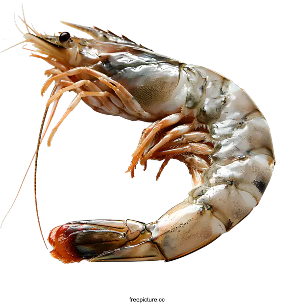 [Transparent Background PNG]A fresh prawn isolated on white background