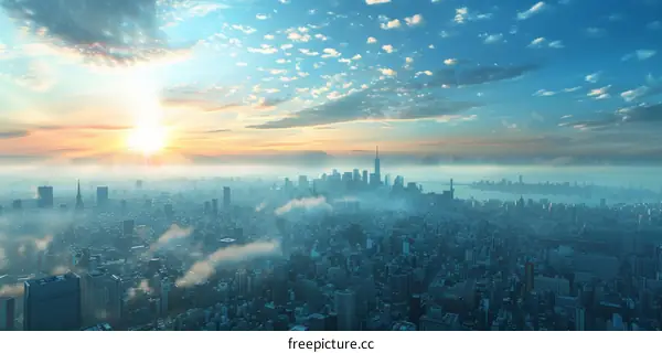 New York City Sunrise Skyline Panorama