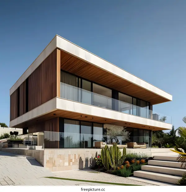 Modern Architecture House With Large Windows and Wooden Exterior