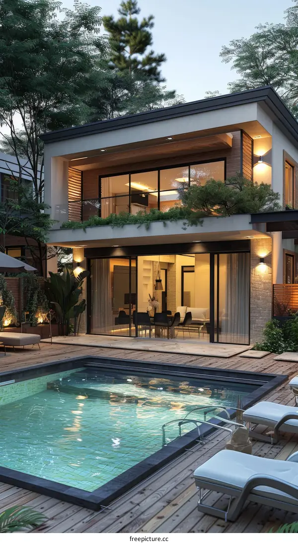 Modern house with swimming pool