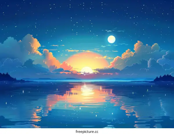 Sunset and Sea Level - Breathtaking Tranquility of Nature's Grandeur