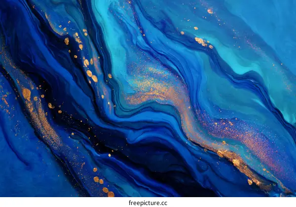 Abstract Fluid Art with Gold Specks