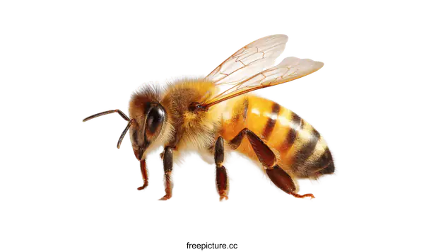 [Transparent Background PNG]Close-up Honeybee in Profile View