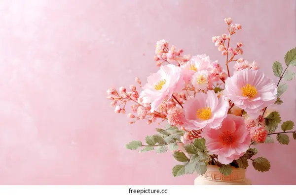 Beautiful Pink Paper Flowers Bouquet