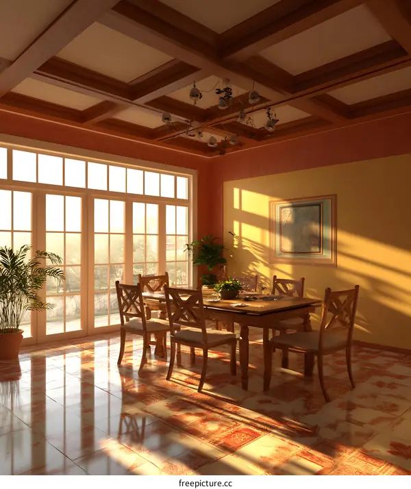 Modern Interior Design With Wooden Ceiling And Floor