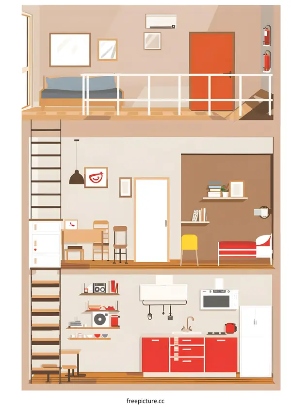 Modern Apartment Interior Design With Kitchen