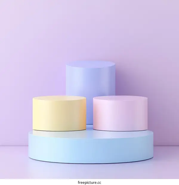 Pastel Color Cylindrical Display Stands