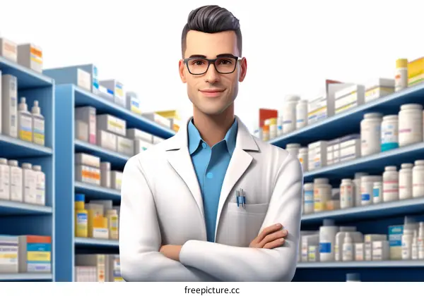 Pharmacist in a drug store
