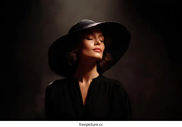 Elegant Woman in Vintage Hat Portrait