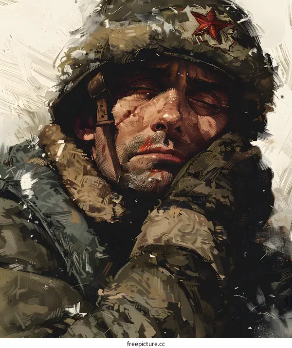 Portrait of a Wounded Soviet Soldier