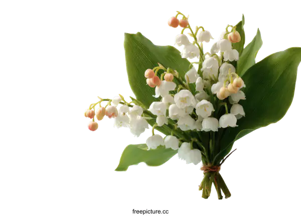 [Transparent Background PNG]Beautiful Lily of the Valley Bouquet Closeup