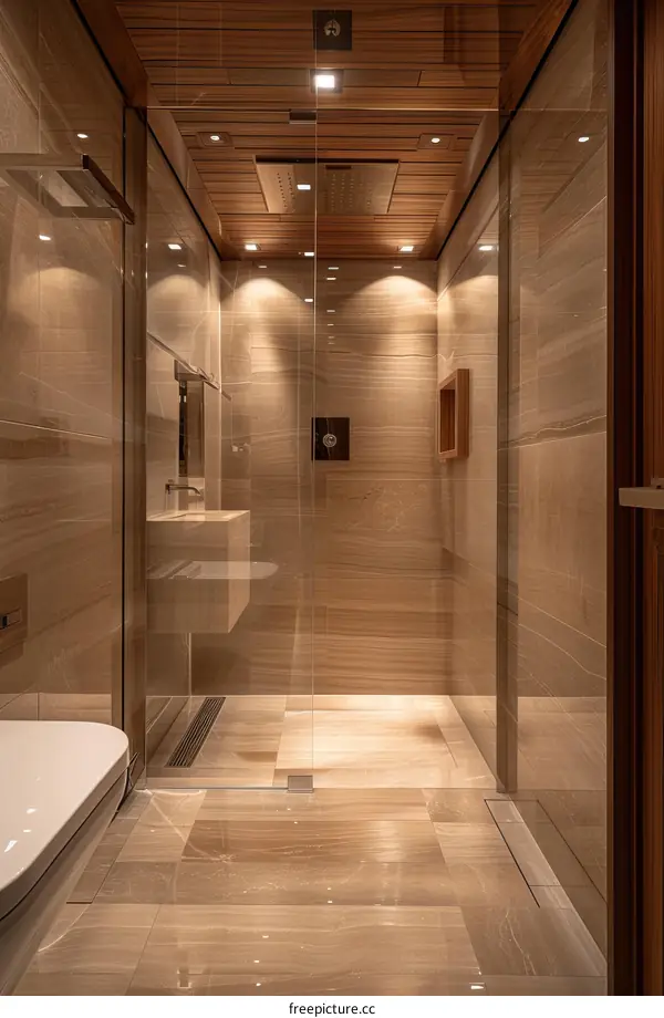 Modern Luxury Bathroom Design with Glass Shower