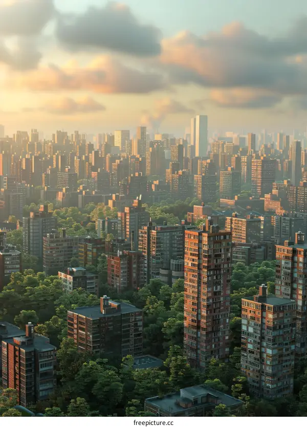 A Cityscape of High-Rise Residential Buildings