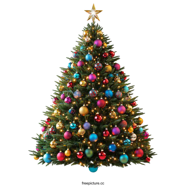 [Transparent Background PNG]Colorful Christmas Tree Illustration