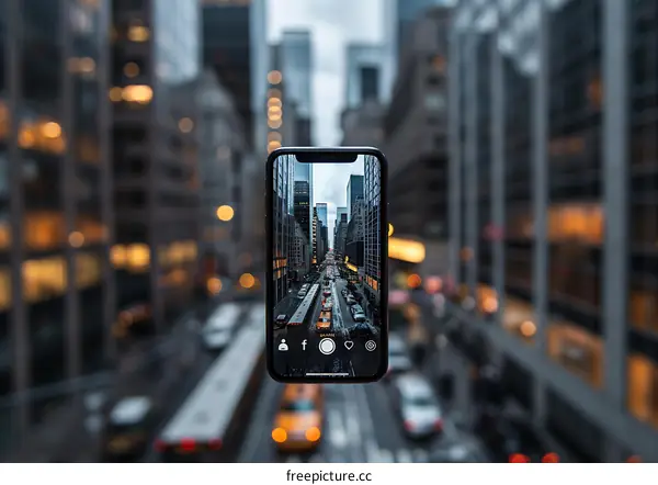Smartphone Photography of Cityscape with Blurred Background