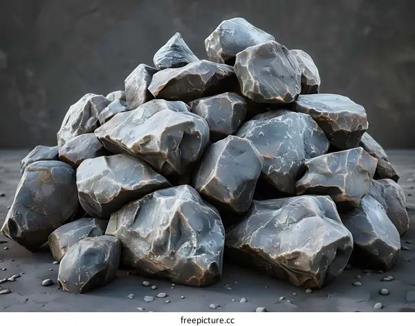 Pile of gray rocks